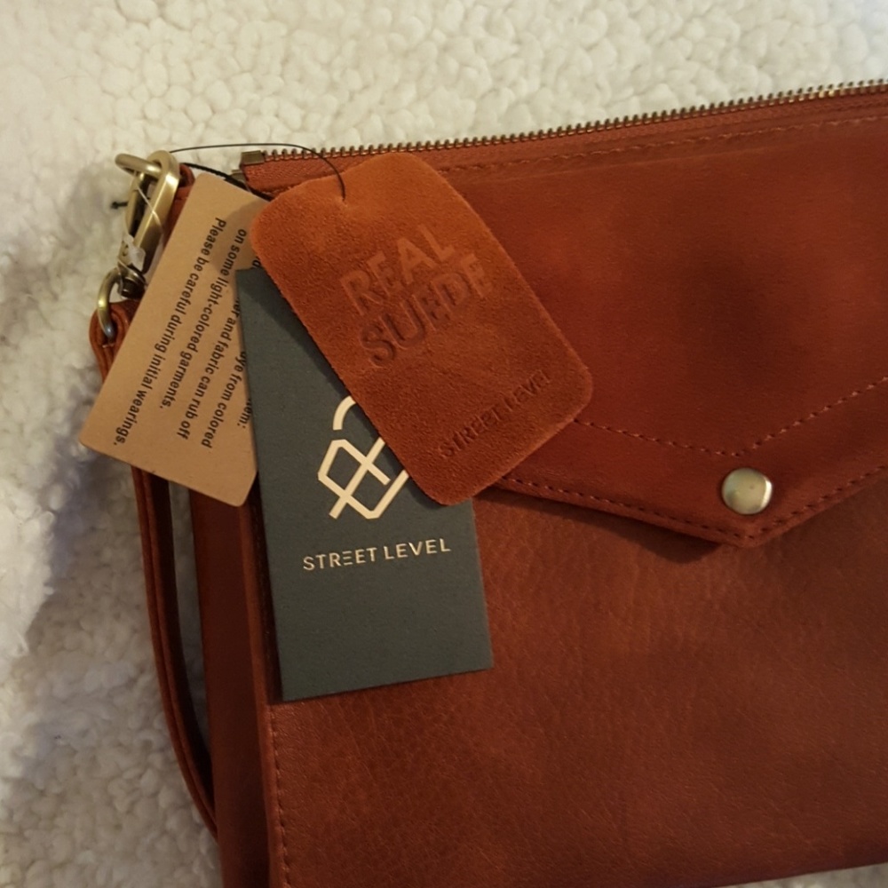 Street Level Abri leather suede envelope clutch - Picture 5 of 7